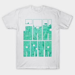 Jakarta, Indonesia City Map Typography - Watercolor T-Shirt